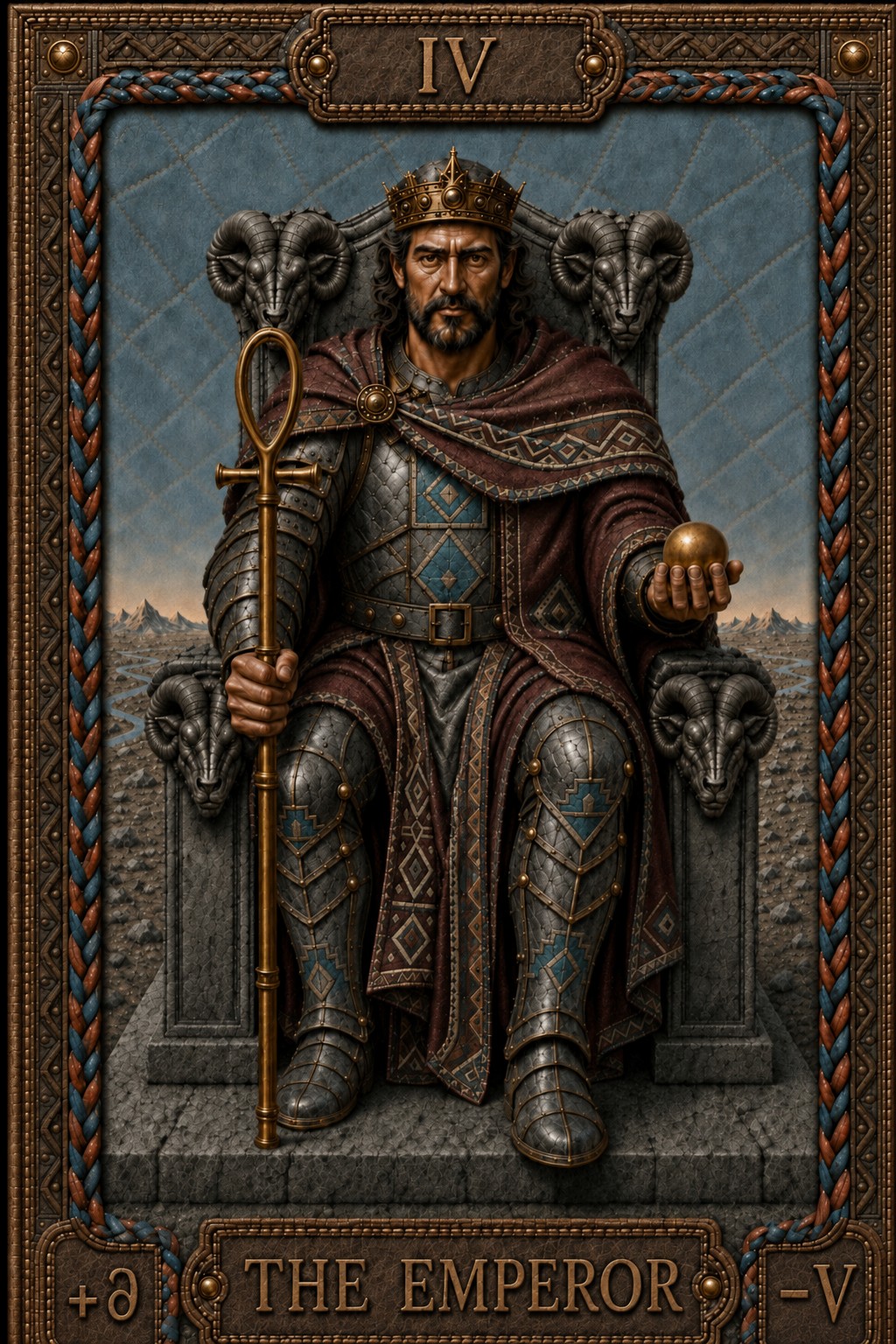 The Emperor, IV — an original Tarot card by Pavel Medvedev