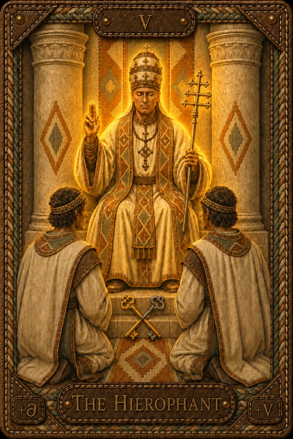 The Hierophant — an original Tarot card by Pavel Medvedev