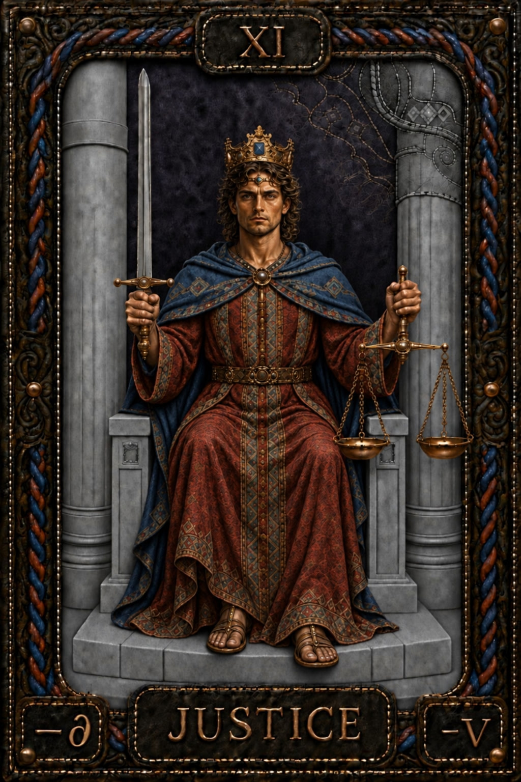 Justice — an original Tarot card by Pavel Medvedev
